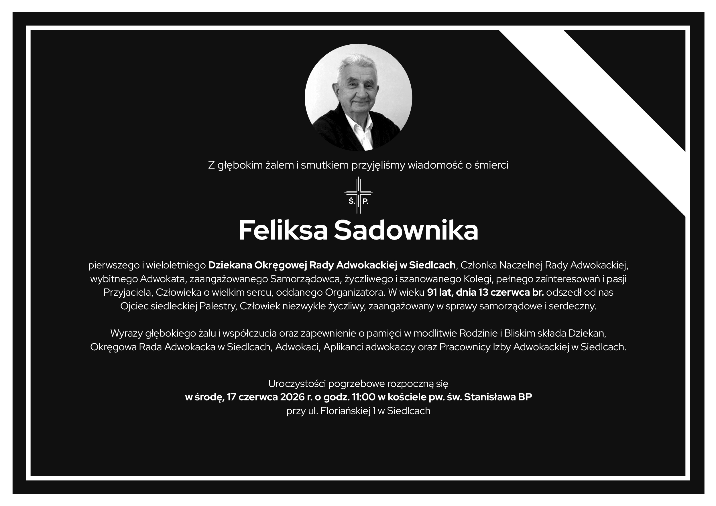 Feliks Sadownik nekrolog 2026
